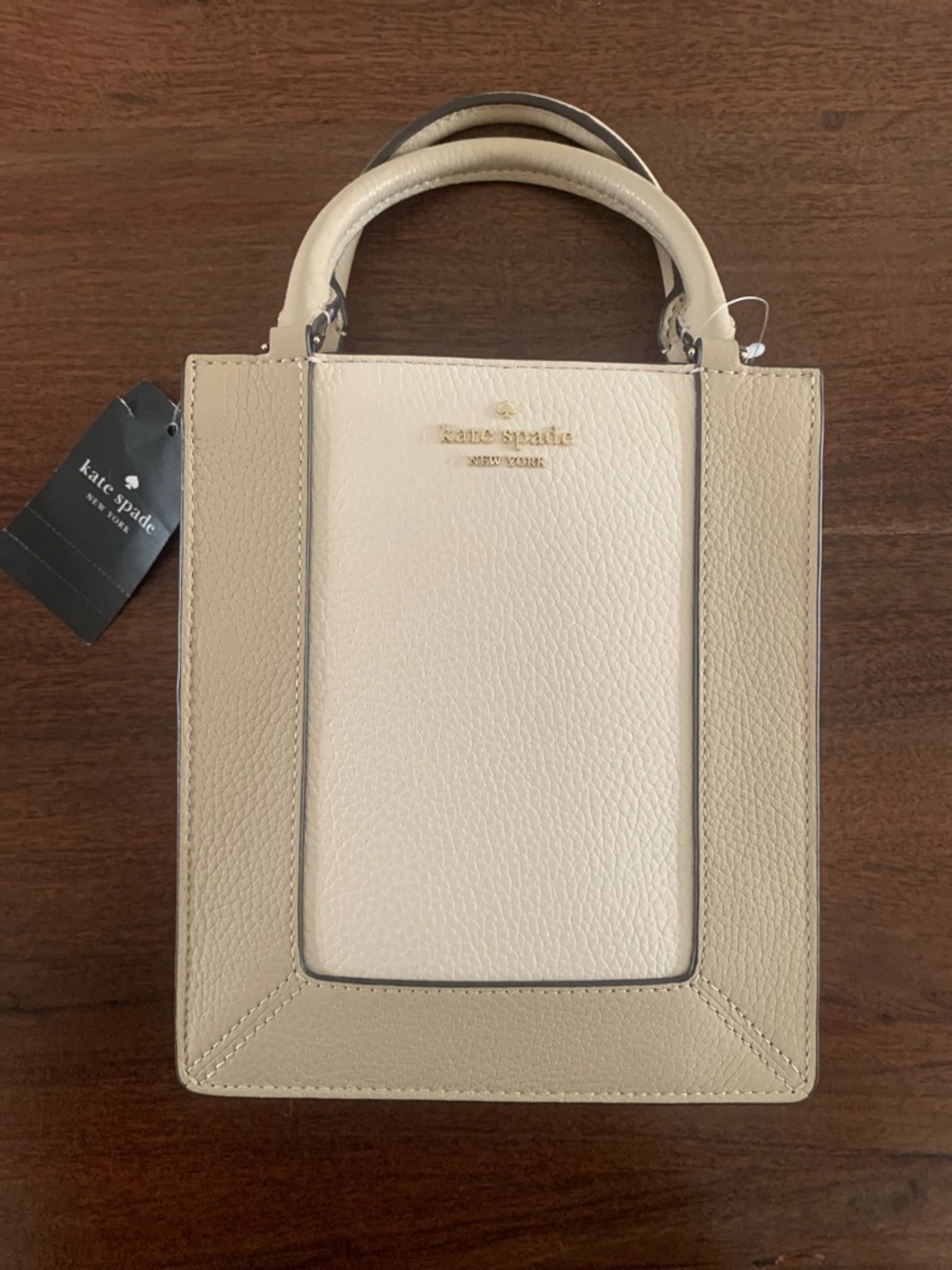 NWT, Kate Spade Two-Tone Cream & Beige Mini Satchel